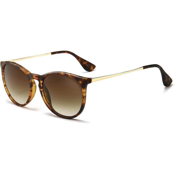 Sungait Sunglasses Women Brown Vintage Round ClassicRetro Designer Style Eyewear - Picture 1 of 6